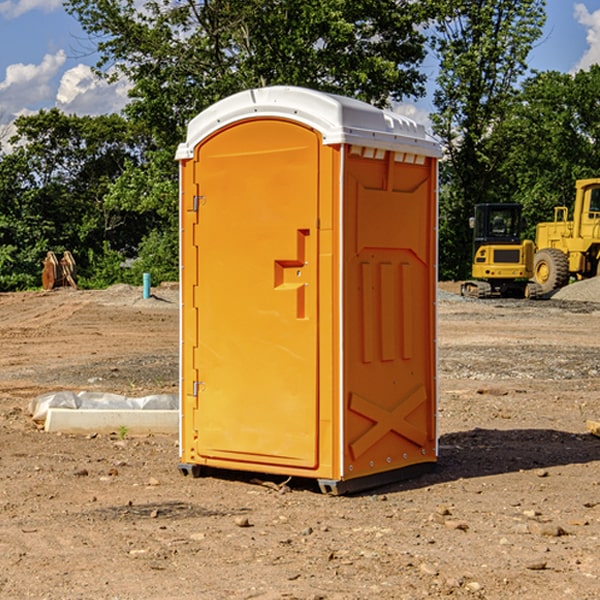 how often are the portable restrooms cleaned and serviced during a rental period in Lead South Dakota